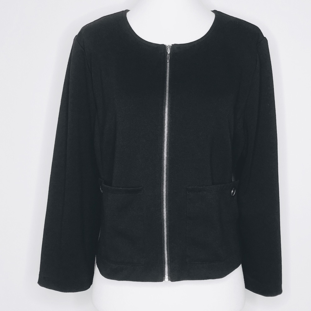 Laundry by Shelli Segal Zip-Up Crop Blazer Jacket